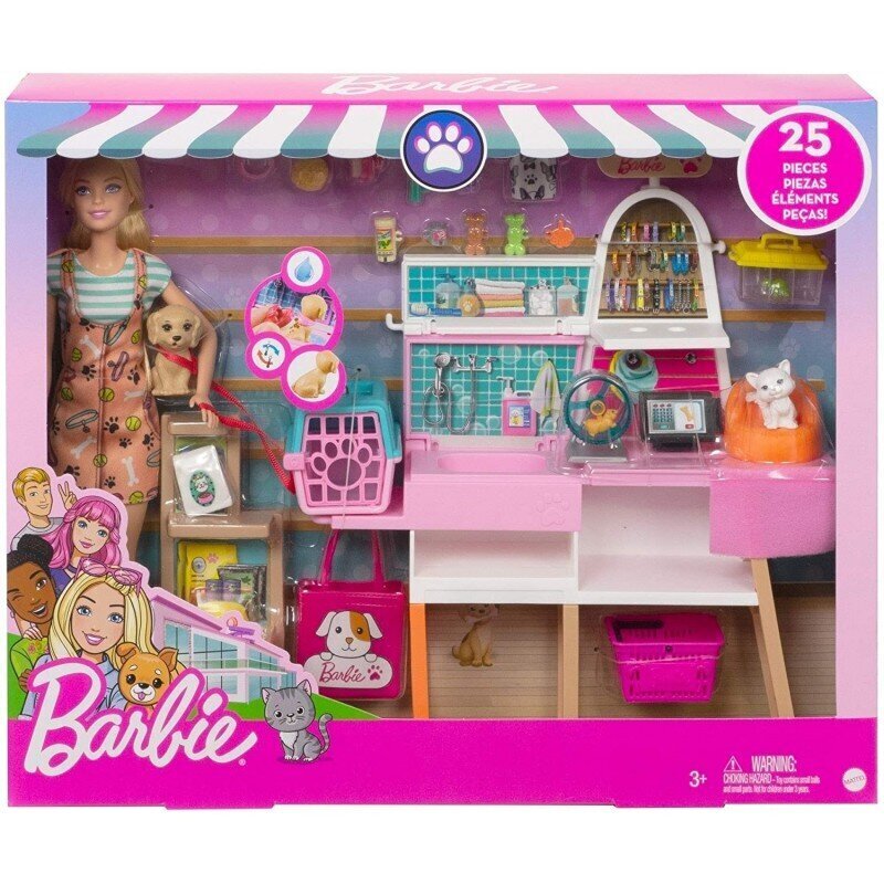 Lelles Bārbijas zooveikals Mattel Barbie Pet Supply Store GRG90 цена и информация | Rotaļlietas meitenēm | 220.lv
