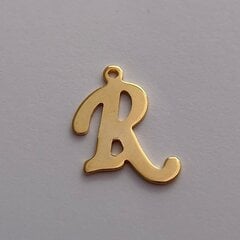 Nerūsējošā tērauda 304 kulons burts "R" 15x14 mm. 1 gab. cena un informācija | Kaklarotas | 220.lv