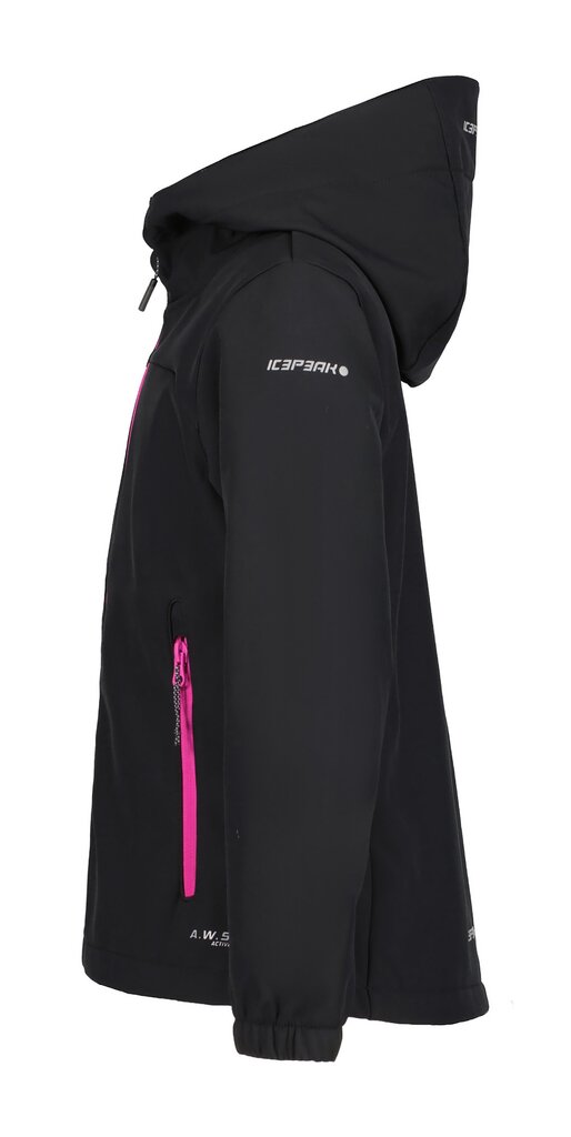 Icepeak bērnu softshell jaka Kobryn 51896-2*999, melns/fuksija cena un informācija | Jakas, džemperi, žaketes, vestes meitenēm | 220.lv