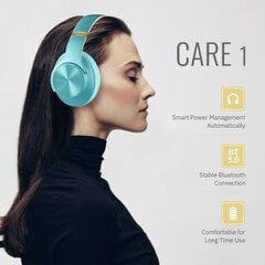 DOQAUS Bluetooth austiņas virs auss, [līdz 52 stundām] austiņas bezvadu režīmā ar 3 ekvivalentiem, hi-fi stereo saliekamām austiņām ar mikrofonu, mīksto ausu spilventiņiem iPhone/iPad/android/klēpjdatoriem (kristālzila) cena un informācija | Austiņas | 220.lv