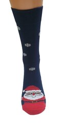 Мужские хлопковые носки с дизайном "Рождественский Санта" (синие) цена и информация | Мужские носки | 220.lv
