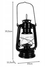 Retro dekoratīva stikla petrolejas lampa, 24 cm цена и информация | Детали интерьера | 220.lv