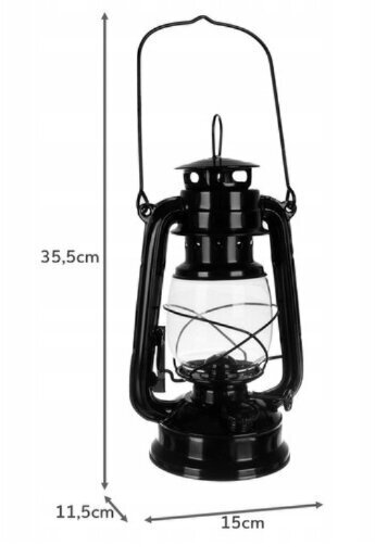 Retro dekoratīva stikla petrolejas lampa, 24 cm cena un informācija | Interjera priekšmeti | 220.lv