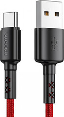 Vipfan USB–USB-C kabelis X02, 3A, 1,2 m (sarkans) cena un informācija | Kabeļi un vadi | 220.lv