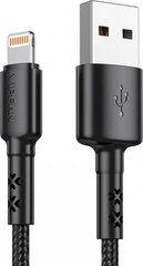 Vipfan USB — Lightning kabelis X02, 3A, 1,2 m (melns) cena un informācija | Kabeļi un vadi | 220.lv