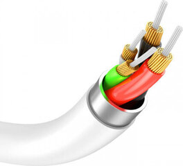 Vipfan USB-C–USB-C kabelis P05, 60 W, PD, 1 m (balts) cena un informācija | Kabeļi un vadi | 220.lv