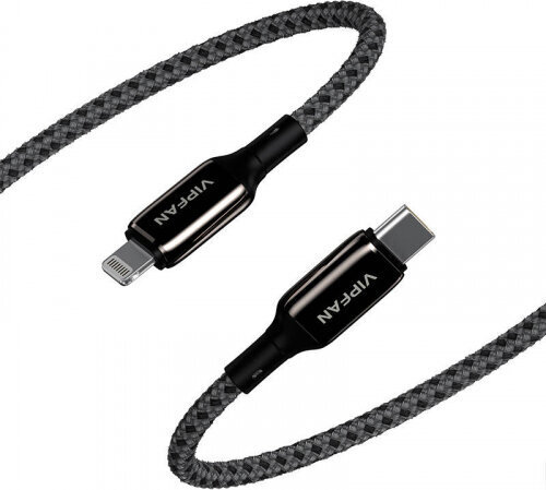 Vipfan USB-C uz Lightning kabelis P03 1,5 m, strāvas padeve (melns) cena un informācija | Kabeļi un vadi | 220.lv