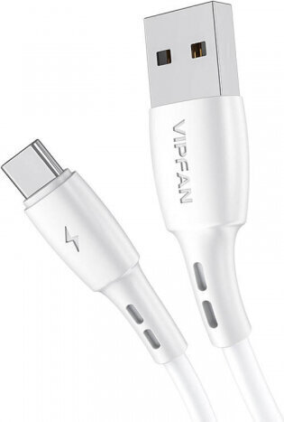 Vipfan USB uz USB-C kabelis Racing X05, 3A, 3m (balts) cena un informācija | Kabeļi un vadi | 220.lv