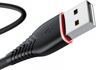 Vipfan USB uz USB-C kabelis Anti-Break X01, 3A, 1m (melns) cena un informācija | Kabeļi un vadi | 220.lv