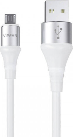 Vipfan USB uz mikro USB kabelis Colorful X09, 3A, 1,2m (balts) cena un informācija | Kabeļi un vadi | 220.lv