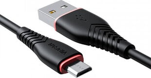 Vipfan USB uz mikro USB kabelis Anti-Break X01, 3A, 1m (melns) cena un informācija | Kabeļi un vadi | 220.lv