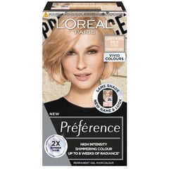 Ilgnoturīga matu krāsa L'Oreal Paris Preference Vivid Colors, 9.023 Lightrodegold C29 cena un informācija | Matu krāsas | 220.lv