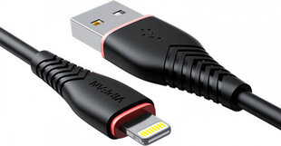 Vipfan USB uz Lightning kabelis Anti-Break X01, 3A, 1m (melns) cena un informācija | Kabeļi un vadi | 220.lv