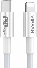 Vipfan P01 USB-C zibens kabelim, 3A, PD, 1m (balts) cena un informācija | Kabeļi un vadi | 220.lv