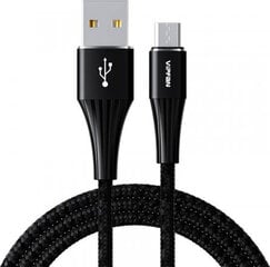 Vipfan A01 USB uz mikro USB kabelis, 3A, 1,2 m, pīts (melns) cena un informācija | Kabeļi un vadi | 220.lv