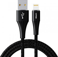 Vipfan A01 USB uz Lightning kabelis, 3A, 1,2m, pīts (melns). cena un informācija | Kabeļi un vadi | 220.lv