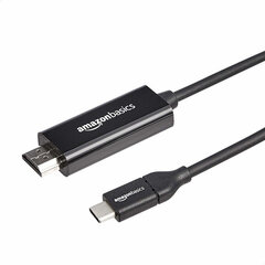 USB C uz HDMI Kabelis ‎ Melns 30 Hz (1,8 m) (Atjaunots A+) cena un informācija | Auto piederumi | 220.lv