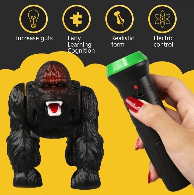 Infrared RC robots Gorilla ar tālvadības pulti, LED gaismas un skaņas efekti, savvaļas dzīvnieki цена и информация | Rotaļlietas zēniem | 220.lv