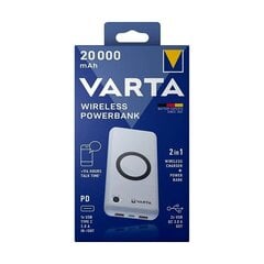 Запасной источник питания Varta Wireless 20000 мАч цена и информация | Зарядные устройства Power bank | 220.lv