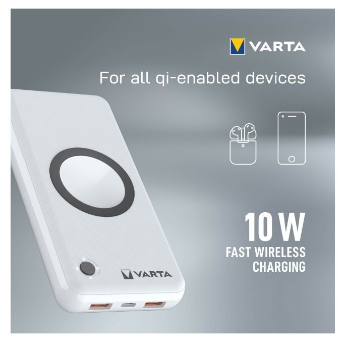 Rezerves barošanas avots Varta Wireless 20000mAh cena un informācija | Lādētāji-akumulatori (Power bank) | 220.lv