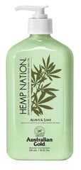 Mitrinošs losjons ar bronzeri pēc sauļošanās/ikdienas - Australian Gold Hemp Nation Agave & Lime, 535 ml cena un informācija | Ķermeņa krēmi, losjoni | 220.lv