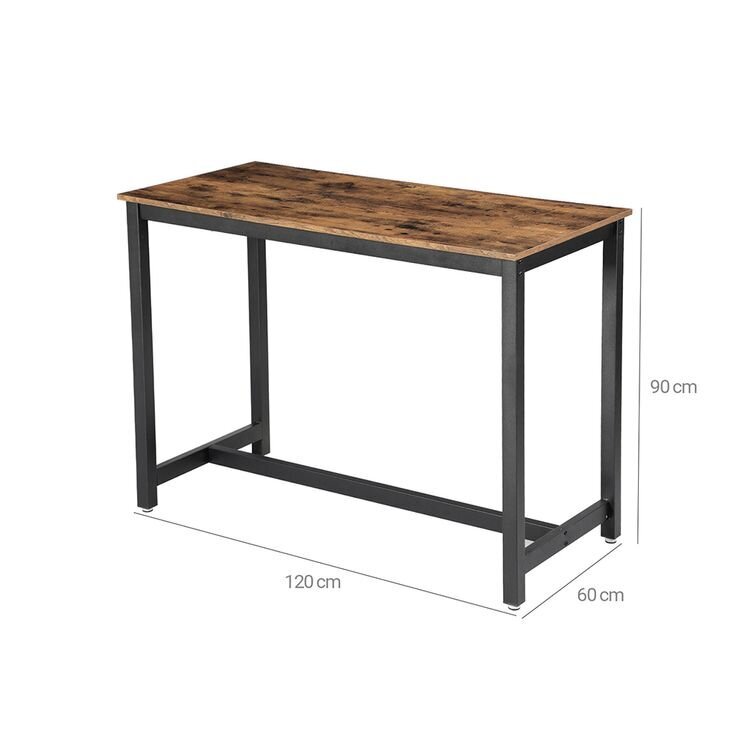 Industriālā dizaina bāra galds Vasagle brūns цена и информация | Virtuves galdi, ēdamgaldi | 220.lv