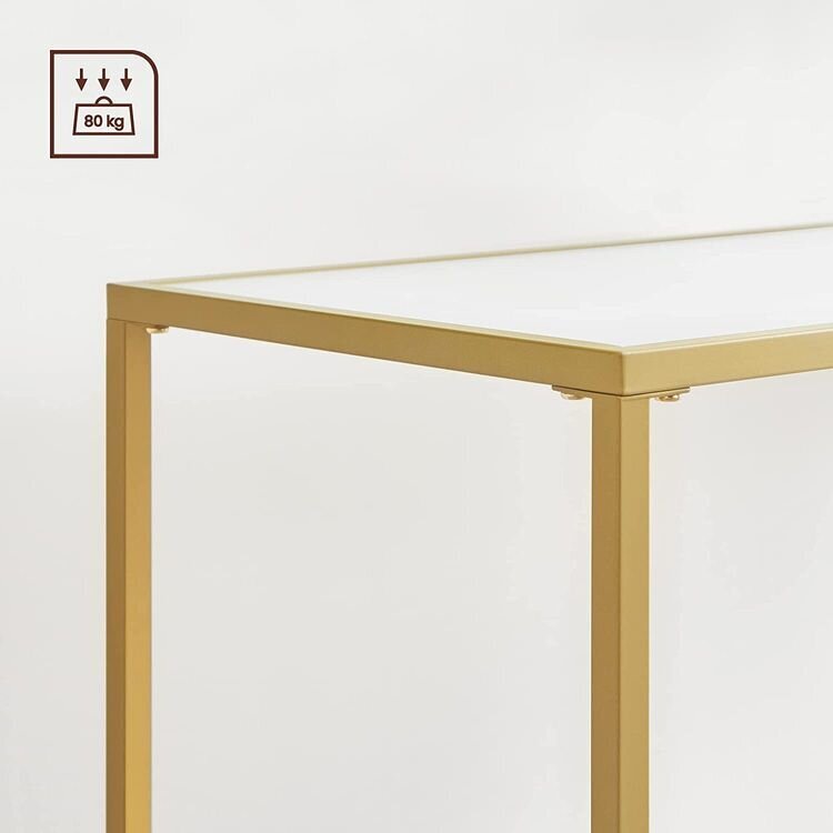 Konsoles galds ar tērauda rāmi VASAGLE LNT026A10, zelta krāsa cena un informācija | Konsoles galdiņi | 220.lv
