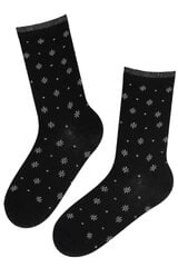 Хлопковые носки со снежинками ANGEL ANGELBLACK-36-40, черные цена и информация | Женские носки | 220.lv