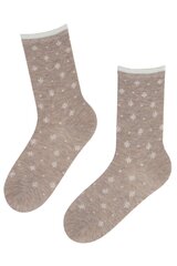 Хлопковые носки ANGEL со снежинками ANGELBEIGE-36-40, бежевые цена и информация | Женские носки | 220.lv