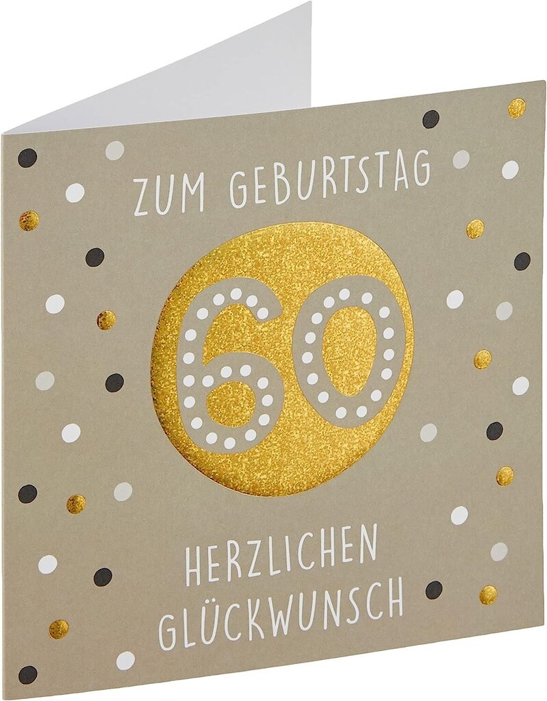 Perleberga dzimšanas dienas kartīte 60 ar aploksni, zelta cena un informācija | Aploksnes | 220.lv
