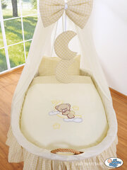 Zīdaiņu gulta Moses Basket/Wicker crib with drape- Good night cream цена и информация | Детские кроватки | 220.lv