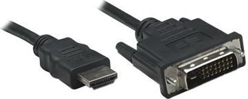 Manhattan HDMI/DVI DVI-D DL M/M 1.8M cena un informācija | Kabeļi un vadi | 220.lv
