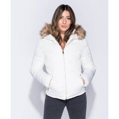 Balta sieviešu jaka ar kapuci cena un informācija | Sieviešu virsjakas | 220.lv
