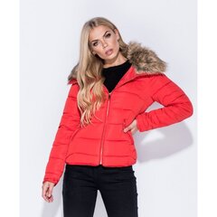 Красная женская куртка с меховым воротником цена и информация | Женские куртки | 220.lv
