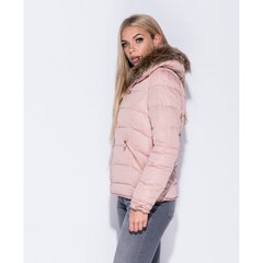 Розовая женская куртка с меховым воротником цена и информация | Женские куртки | 220.lv