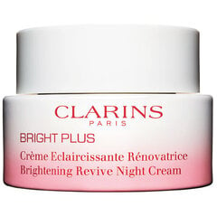 Осветляющий ночной крем Clarins Bright Plus Brightening Revive Night Cream, 50 мл цена и информация | Кремы для лица | 220.lv