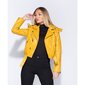 Sieviešu dzeltena ādas jaka ar jostu cena un informācija | Sieviešu virsjakas | 220.lv