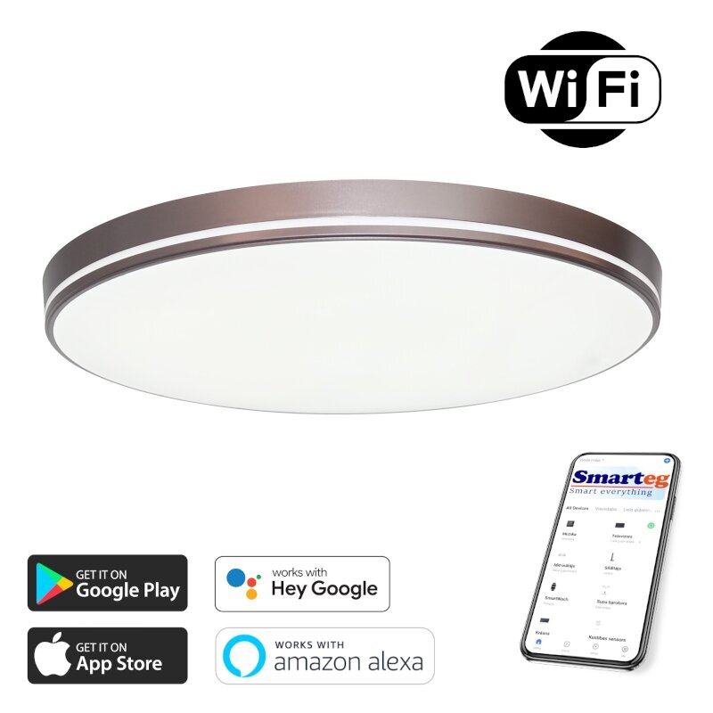 Vieda lampa 40cm 20W coffee Wi-Fi cena un informācija | Griestu lampas | 220.lv