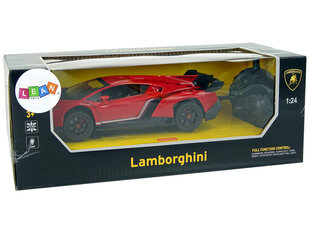 Radiovadāms Lamborghini Veneno 1:24, sarkans ar pulti цена и информация | Игрушки для мальчиков | 220.lv