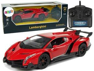 Radiovadāms Lamborghini Veneno 1:24, sarkans ar pulti cena un informācija | Rotaļlietas zēniem | 220.lv