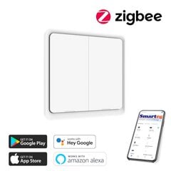 2-кнопочный настенный выключатель (Zigbee) цена и информация | Электрические выключатели, розетки | 220.lv