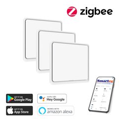 3-x кнопочный настенный выключатель (Zigbee) цена и информация | Электрические выключатели, розетки | 220.lv