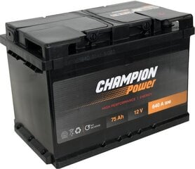 Champion Power 75Ah 640A цена и информация | Аккумуляторы | 220.lv