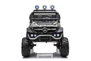 Двухместный электромобиль для детей LeanToys Unimog S, черный цвет цена и информация | Электромобили для детей | 220.lv