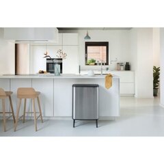 Brabantia atkritumu tvertne Bo Touch Bin Hi, 2x30 l, Matt Steel FPP цена и информация | Мусорные баки | 220.lv