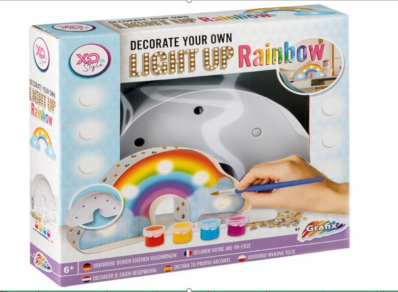 Radošs zīmēšanas komplekts Grafix PYO Light Up Rainbow, 6 daļas cena un informācija | Modelēšanas un zīmēšanas piederumi | 220.lv