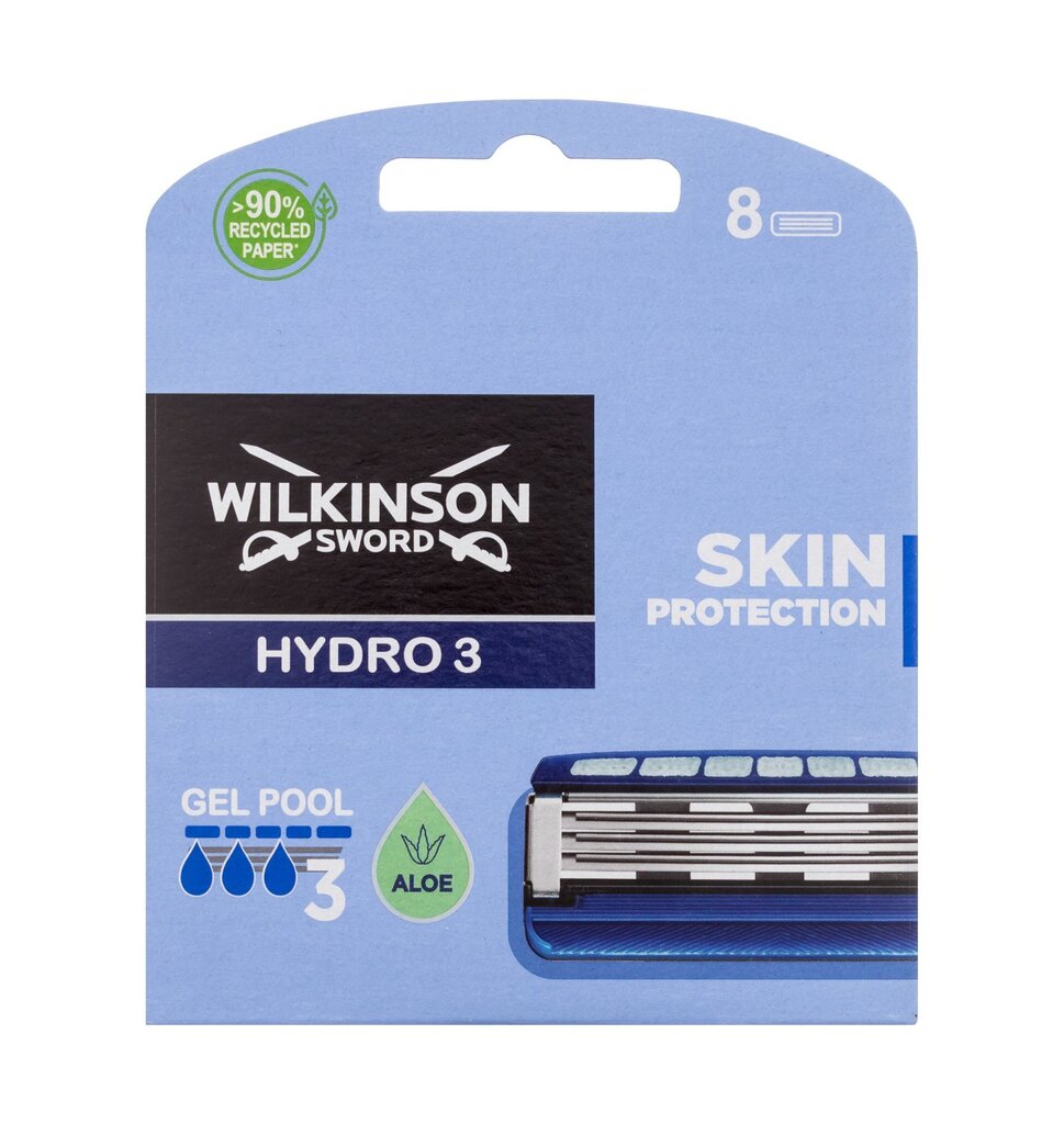 Skūšanās galviņas Wilkinson Sword Hydro 3, 8 gab cena un informācija | Skūšanās piederumi, kosmētika | 220.lv