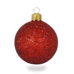Ziemassvētku rotājumu komplekts 12 gab, ∅3,5 cm, krāsa: sarkans glitter (B28) 9177 cena un informācija | Eglīšu rotājumi | 220.lv