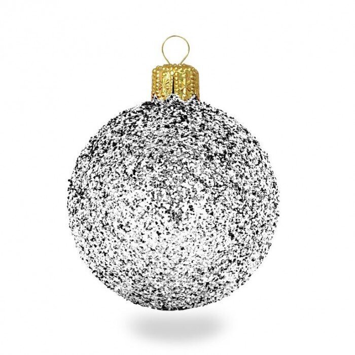 Ziemassvētku rotājumu komplekts 12 gab., ∅3,5 cm, krāsa: sudraba glitter (B14) cena un informācija | Eglīšu rotājumi | 220.lv