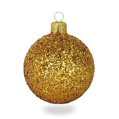 Ziemassvētku rotājumu komplekts 4 gab., ∅8 cm, krāsa: zelta mirdzums (B01) 8637 цена и информация | Елочные игрушки | 220.lv